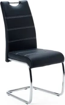 Jedálenská stolička Flora, čierna ekokoža%