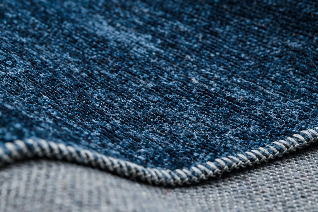 Koberec FLORENCE 24021 Jednfarebný, glamour, plocho tkaný, modrý