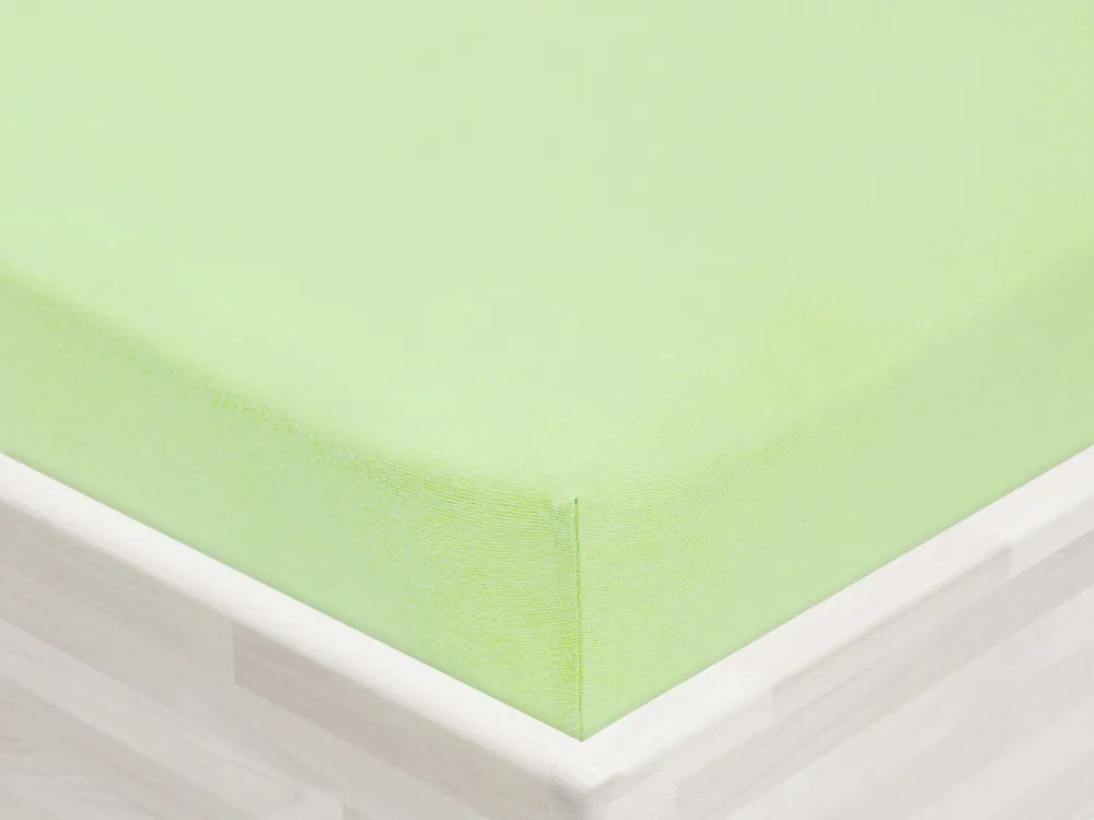 Jersey napínacie prestieradlo JR-018 Pastelovo zelené 90 x 220 - výška 20 cm