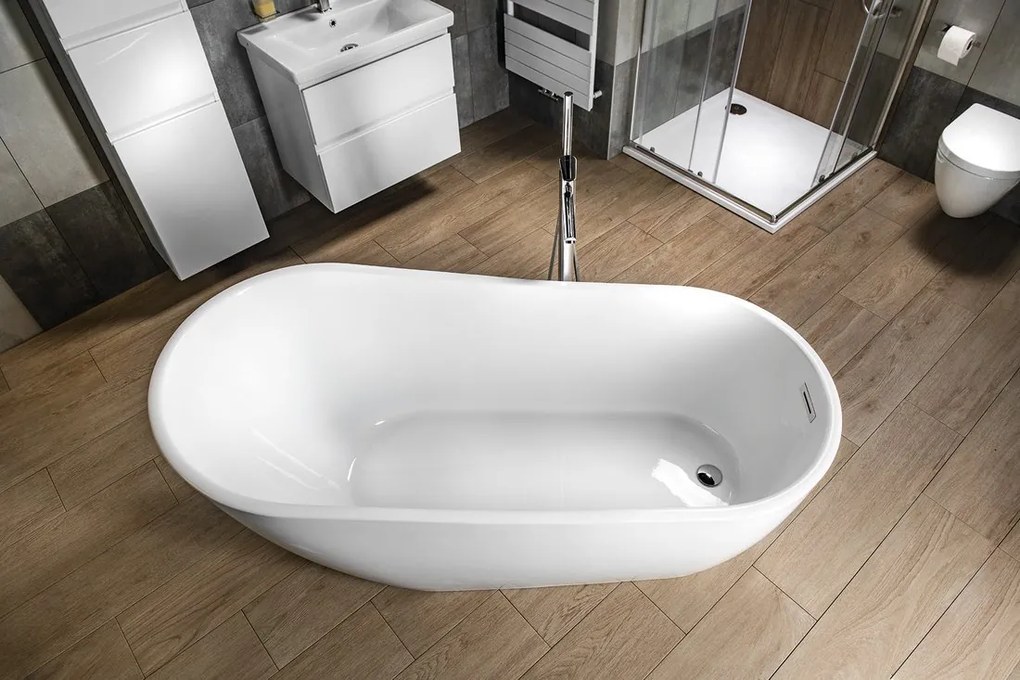 Aqualine Aqualine, TISA voľne stojaca vaňa 170x80 cm, biela, E1780