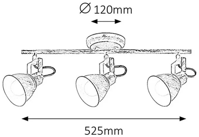 Rabalux VIVIENNE stropné bodové svietidlo max. 3x40W | E14 | IP20 - antická hnedá