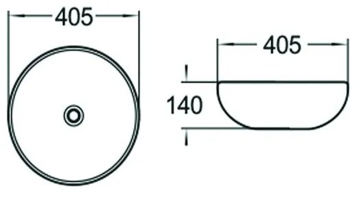 Mexen LUCA UMÝVADLO, 40x40 CM, BIELA, 21164000