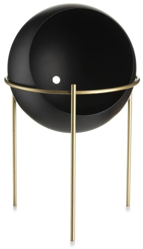 Kvetináč na stojane LOFT I 25 cm čierny/zlatý