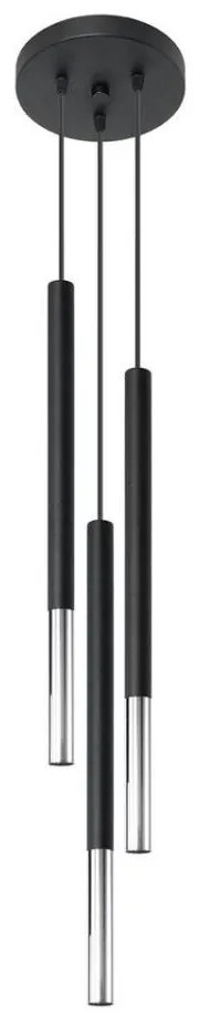 Sollux SL.0887 - Luster na lanku MOSAIC 3xG9/12W/230V čierna/chróm