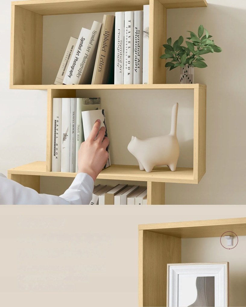 Knižnica Vasagle Medo 70 cm svetlohnedá