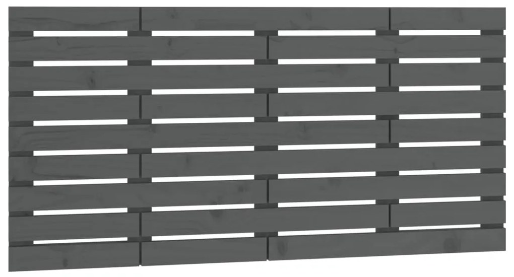 vidaXL Nástenné čelo postele sivé 146x3x63 cm masívna borovica