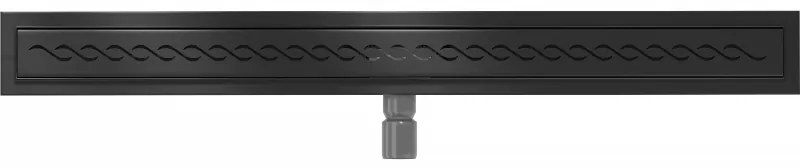Mexen Flat nerezový sprchový žľab 90 cm, vzor M18, čierna, 1723090-15