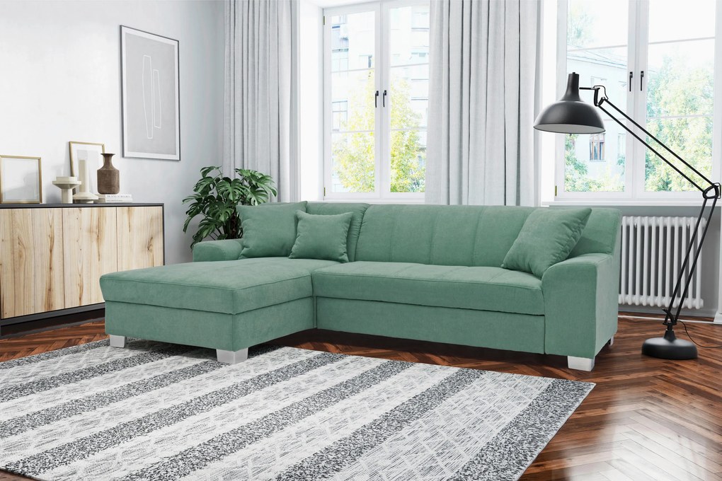 XXXLutz ROZKLADACIA ROHOVÁ SEDAČKA, textil, mätovozelená MID.YOU - Online Only obývacie izby - 001776008312