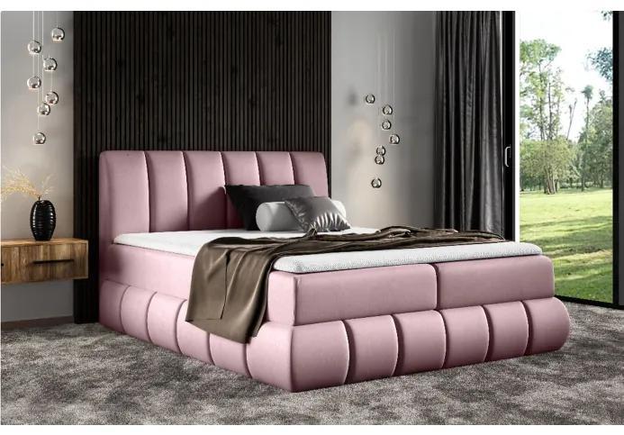 Dizajnová čalúnená posteľ 180x200 VENY - ružová + topper ZDARMA
