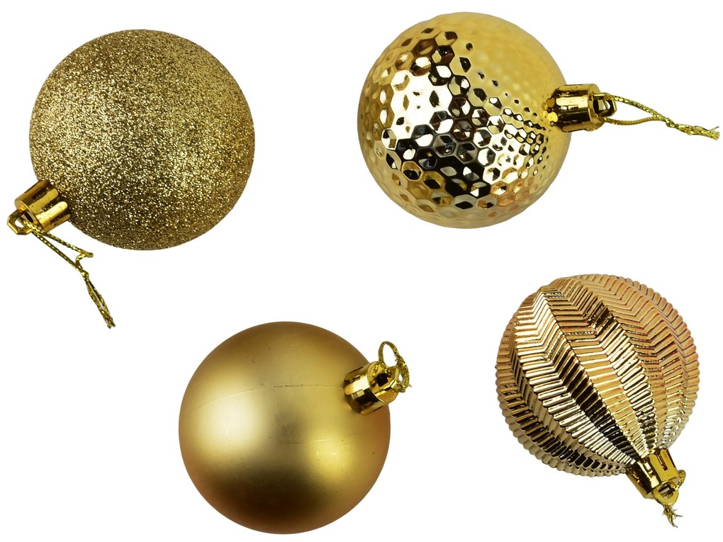 Sada 16 ks vánočních baněk Luca zlatá