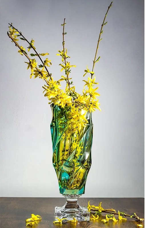 KRIŠTÁĽOVÁ VÁZA BOHEMIA FLAMENCO LEMON 380MM