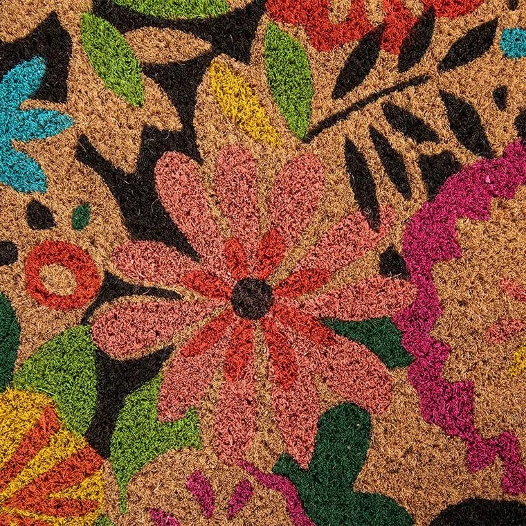 Kokosová rohožka KVETINY 40 x 60 cm