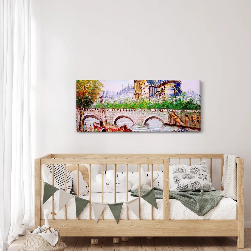 Obraz - Olejomaľba mesta (120x50 cm)