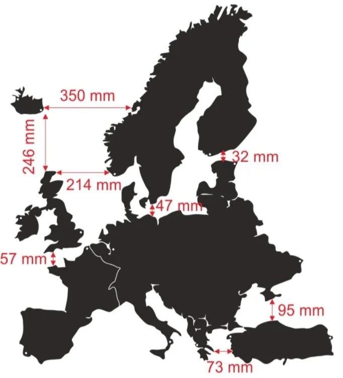 Mapa Europy na stenu 130 cm