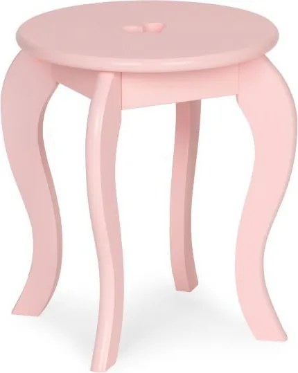 Veľký drevený detský toaletný stolík so zrkadlom pre dievčatá ružový