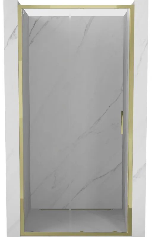Mexen Exo, posuvné sprchové dvere 125 cm, číre sklo, zlatá, 8151-125-000-50-00