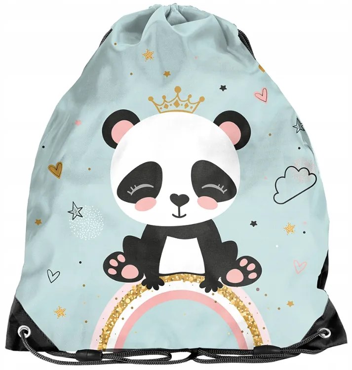Školská taška na kolieskach - Veselá Panda 5-dielny set