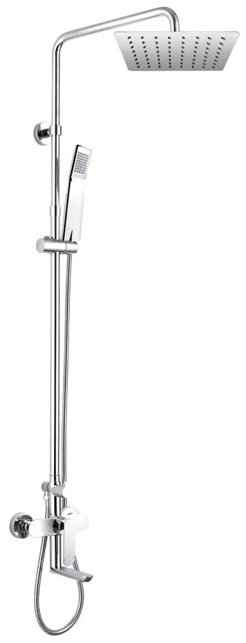 Mereo Mereo, Vaňová batéria s hlavovou hranatou slim sprchou, nerez, MER-CBE60101SDM
