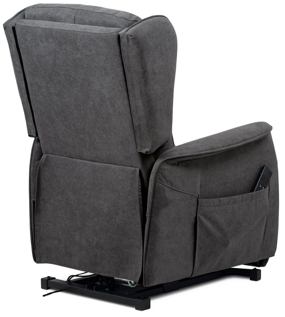 Autronic - TV a relaxačné kreslo "ušiak", elektrické polohovanie, 1 motor 230V/29V, poťah sivá látka - TV-1190 GREY2