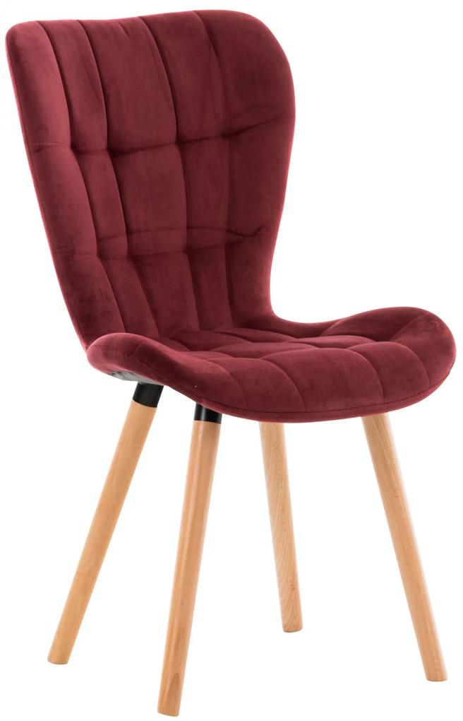 Stolička Elda ~ zamat, drevené nohy natura - Červená