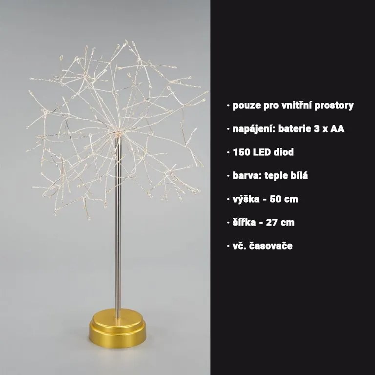 Nexos 86802 Vianočný svetelný strom - teple biely, 150 LED, 55 cm