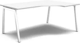 Stôl pracovný - ergo pravý, doska biela, podnož biela