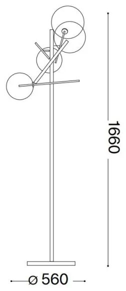 Ideal Lux - LED Stojacia lampa EQUINOXE 4xG4/2W/230V chróm/číra