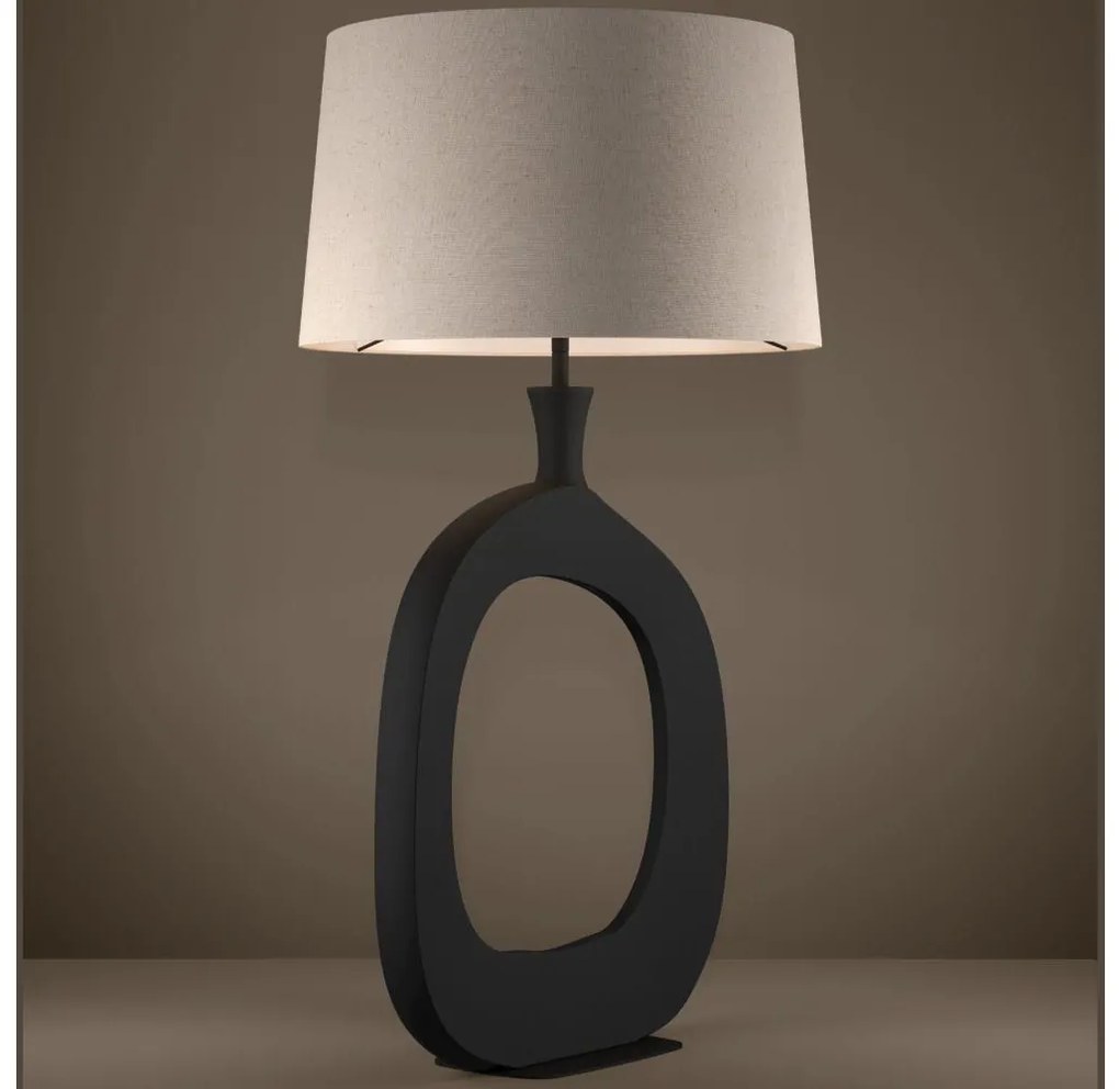 Eglo 390424 - Stolná lampa DIEZMA 1xE27/60W/230V 88 cm čierna/krémová