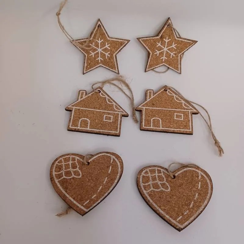 DECOLED Sada ozdôb, 30 x 13 x 1 cm, drevené