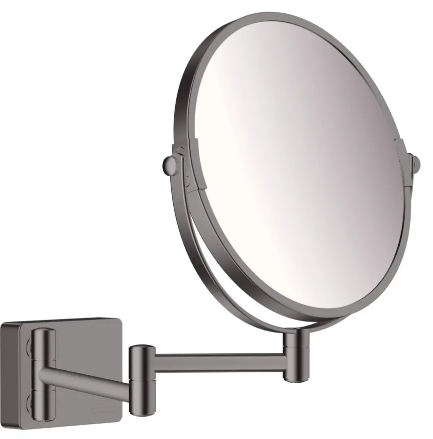 Hansgrohe AddStoris, kozmetické zrkadlo Ø188 mm, kartáčovaný čierny chróm, HAN-41791340