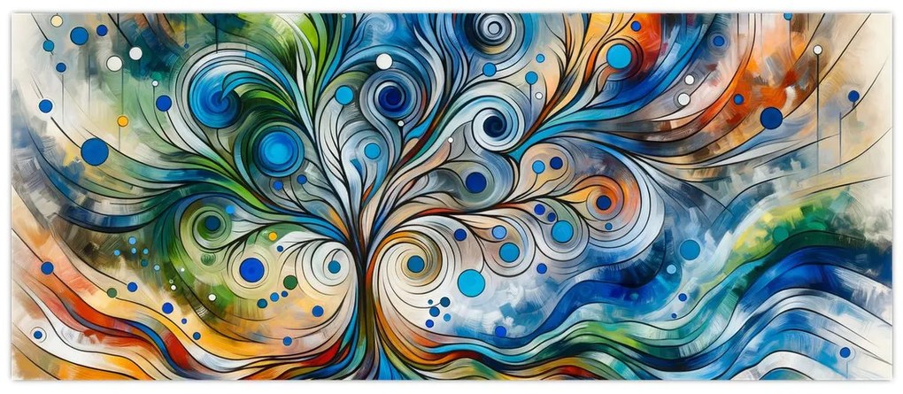Obraz – Farebný energetický strom (120x50 cm)