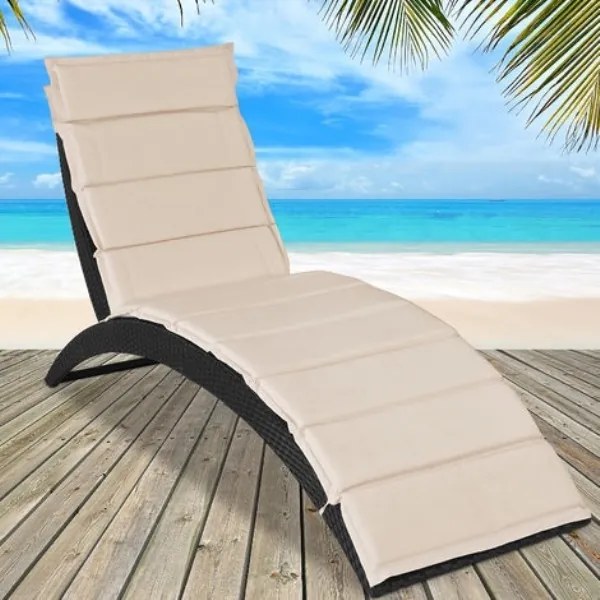 Polyratanové lehátko Sun Lounger čierna