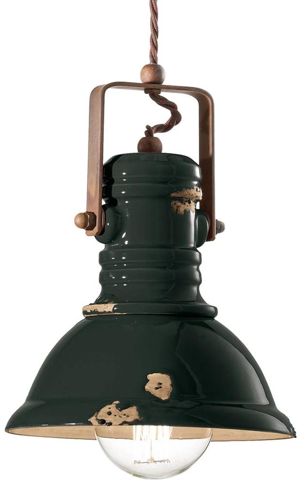 Závesná lampa C1691 v priemyselnom dizajne čierna