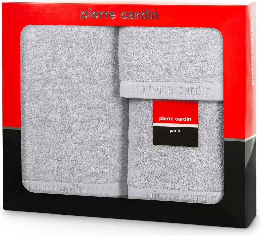 BAVLNENÝ UTERÁK PIERRE CARDIN EVI SADA 3KS 30X50 CM, 50X90 CM, 70X140 CM STRIEBORNÁ