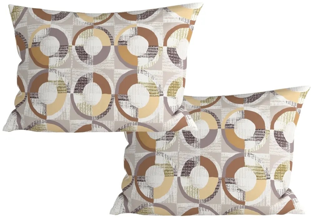 Sada 2 ks dekoračných obliečok na vankúš z mikrovlákna CIRELLO 50x70 cm, hnedo-sivá