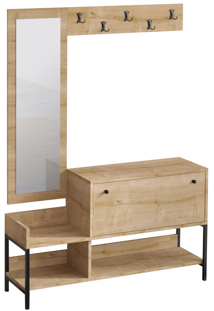 Predsieňová stena Aliex 45 (Dub zafírový) (so zrkadlom). Akcia -16%. Vlastná spoľahlivá doprava až k Vám domov. 1072470