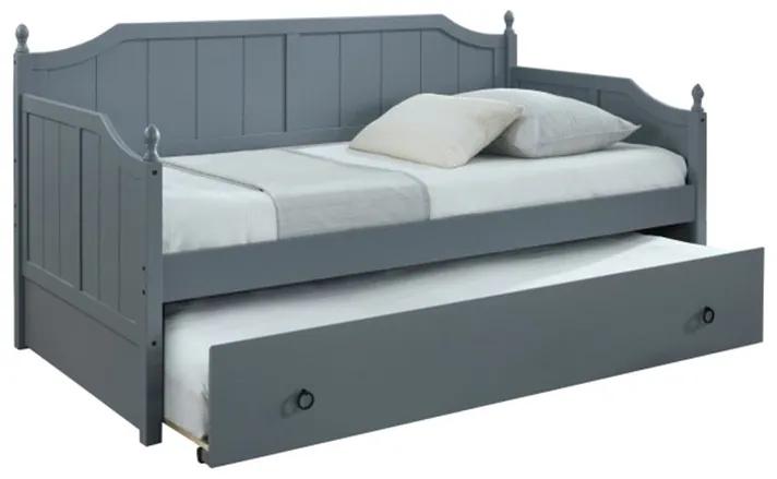 KONDELA Baroba 90 rozkladacia posteľ s prísteľkou sivá