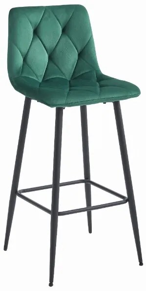 Zamatová barová stolička Bari zelená