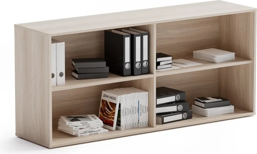 Kancelársky regál BLOCK, 1600 × 400 × 710 mm, dub prírodný