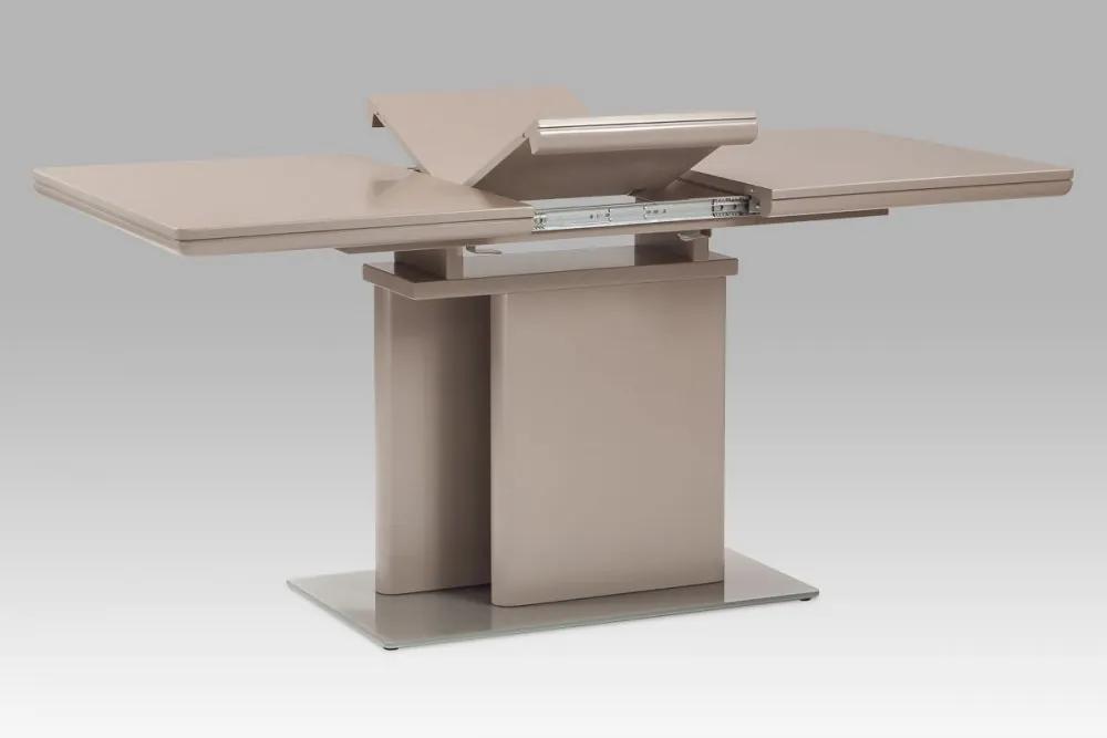 Jídelní stůl rozkládací 120+40x80 cm, vysoký lesk barva lanýž HT-655 LAN Autronic