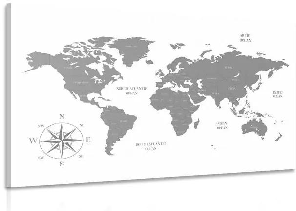 Obraz decentná mapa v šedom prevedení