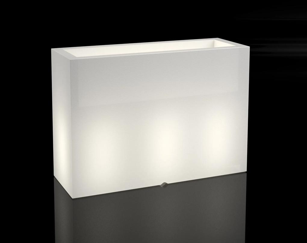 MONUMO Dizajnový kvetináč MONUMO LONGERINO - s osvetlením biely