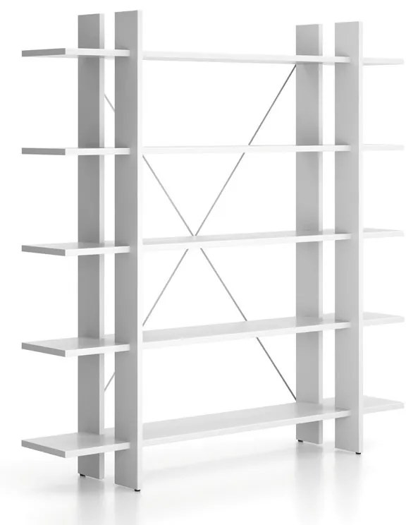 Kancelársky regál vysoký dlhý SOLID, 1800 x 400 x 1825 mm, biela