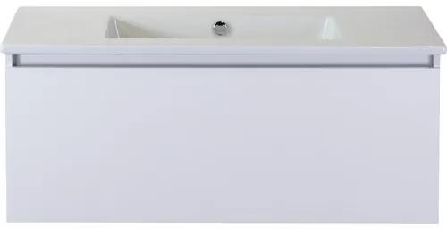 Kúpeľňový nábytkový set Sanox Frozen farba čela biela vysoko lesklá ŠxVxH 101 x 42 x 46 cm s keramickým umývadlom bez otvoru na kohút