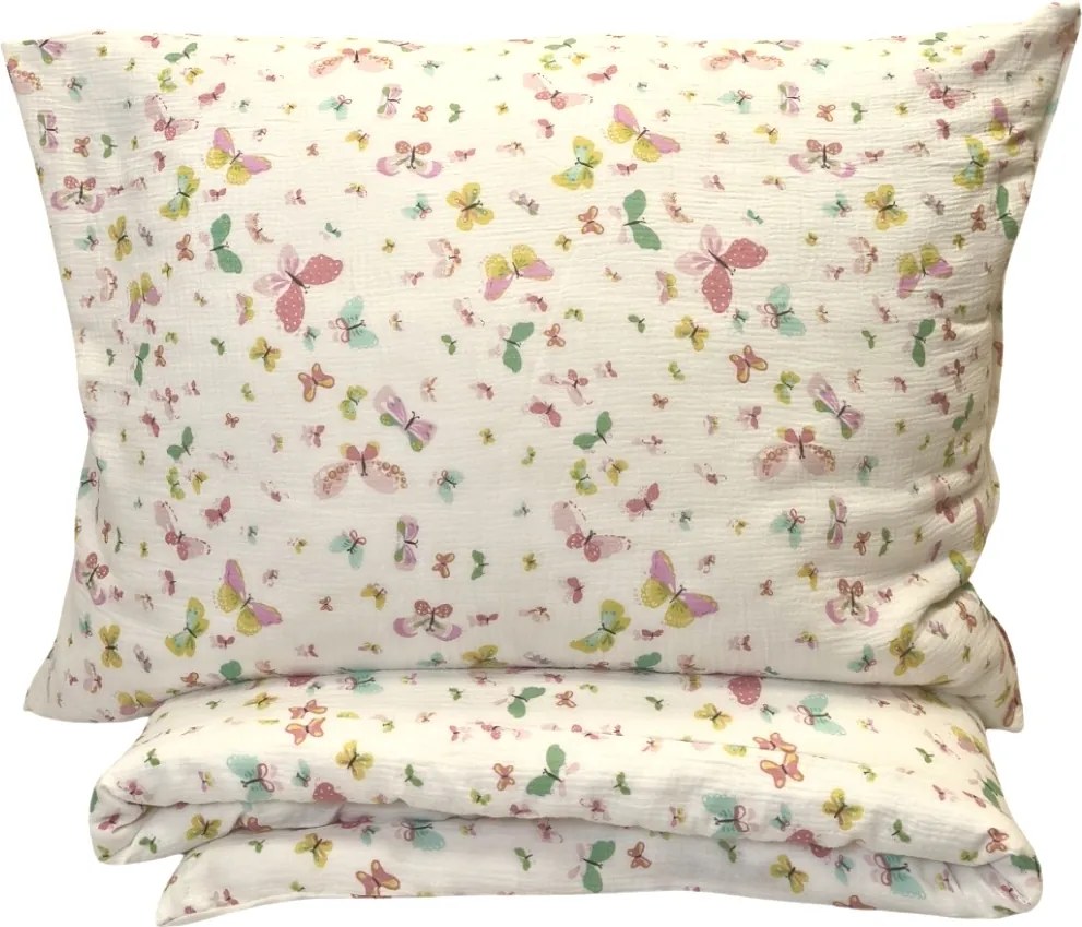Mušelínové obliečky Butterfly Color  140x200cm+90x70cm TiaHome