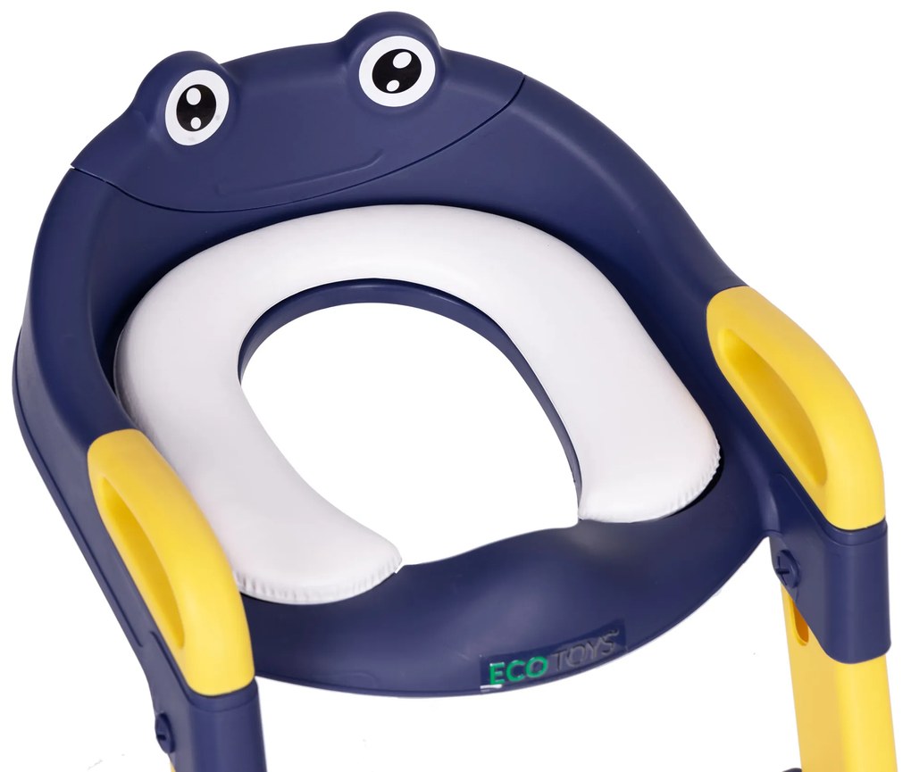 Detské sedadlo na toaletu so schodíkmi a rebríkom, modré, ECOTOYS