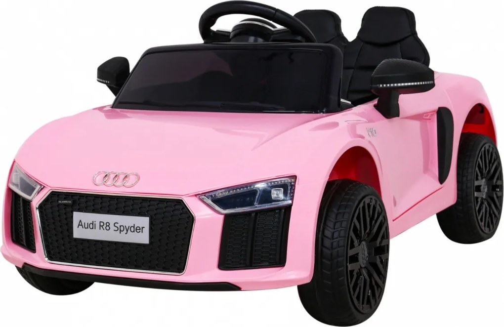Ramiz Elektrické autíčko Audi R8 pre deti ružové + diaľkové ovládanie + EVA + pomalý štart + MP3 LED