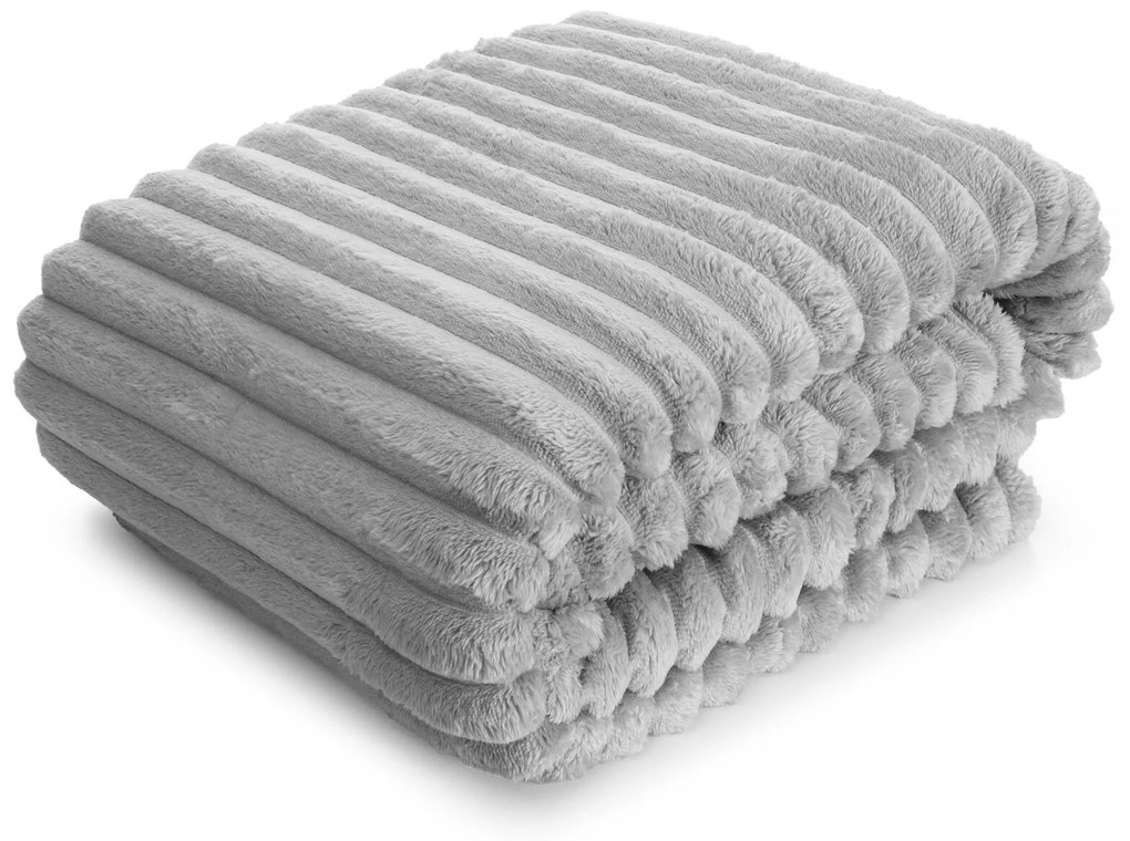 DEKA Z MIKROFLANELU SOFT 70X160 CM STRIEBORNÁ