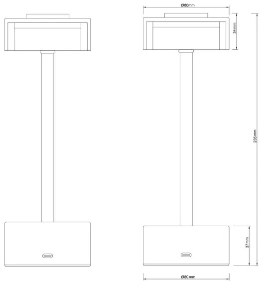 Globo 21026S - LED Stm. stolná lampa SHIRA LED/2,5W/3,7V 2700/4000/6500K čierna