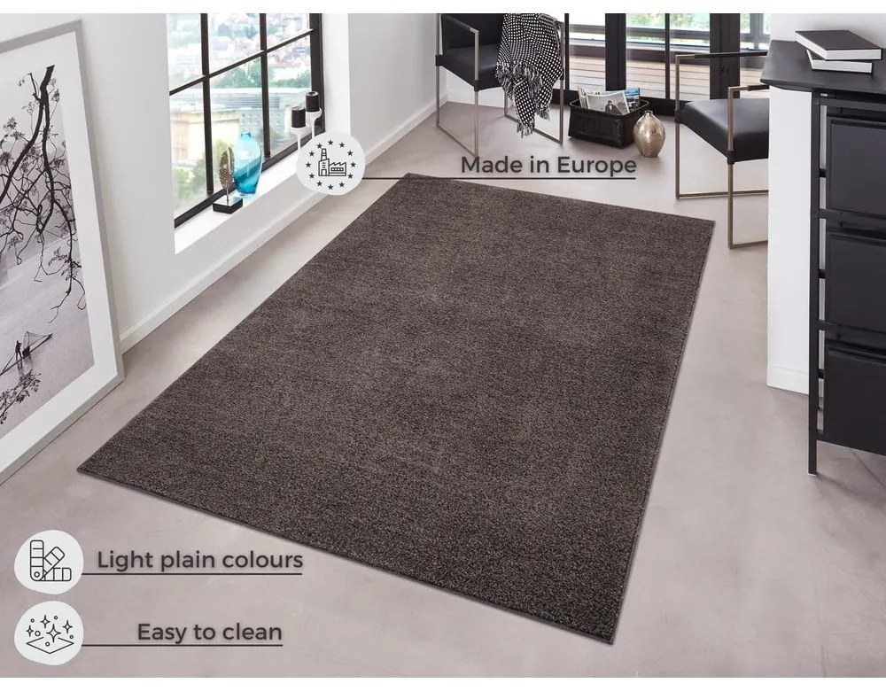 Antracitovosivý koberec Hanse Home Pure, 80 x 150 cm